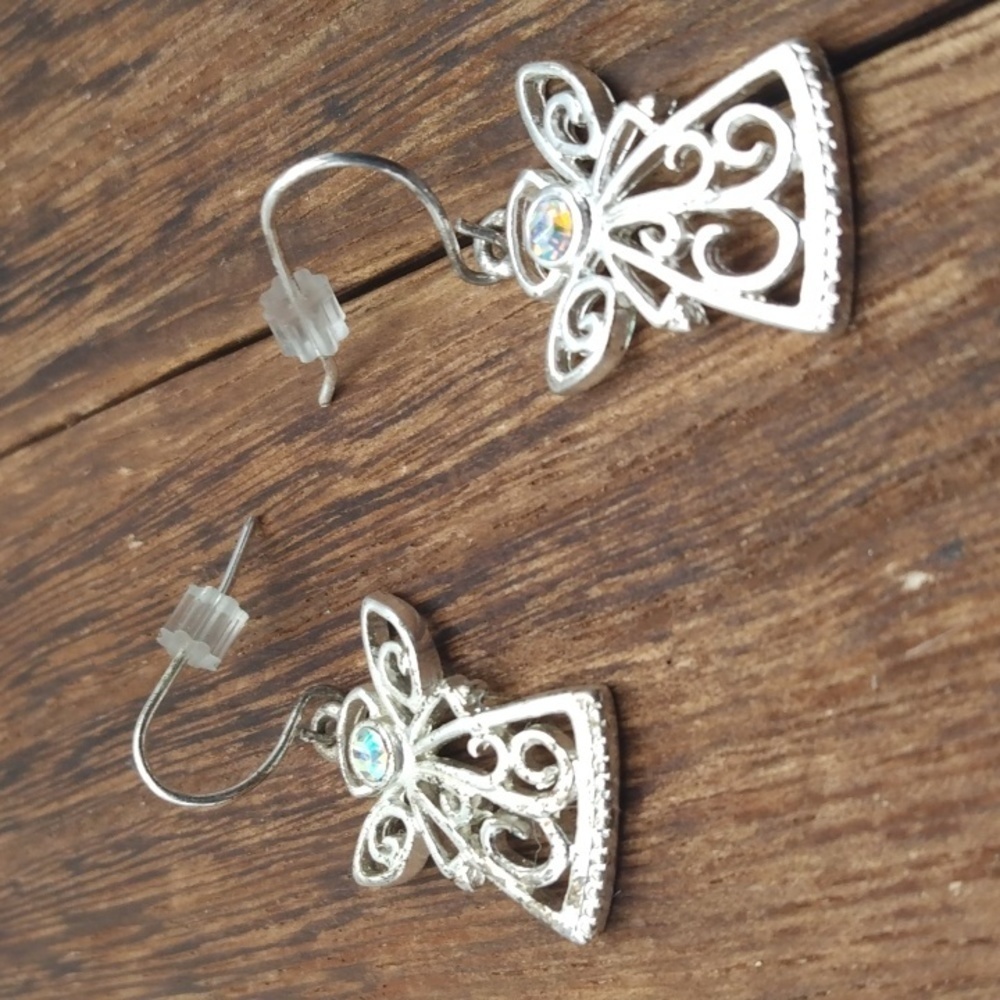 Seasonal angel crystal‎ earrings E526